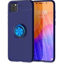 Huawei Y5P Kılıf Yüzüğü Stant ve Araç Tutucu Olabilen Şık Esnek Premium Silikon Kapak Ryc/ravel
