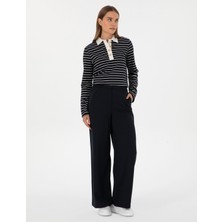 Pierre Cardin Kadın Lacivert Loose Fit Kanvas Pantolon 50314119-VR033