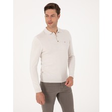 Pierre Cardin Erkek Taş Slim Fit Polo Yaka Basic Triko Kazak 50314189-VR049