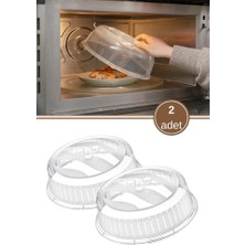 2 Adet Mikrodalga Fırın Koruma Kapağı, Isıya Dayanıklı Fırın Içi Kapak Büyük Boy 26CM 2’li Set