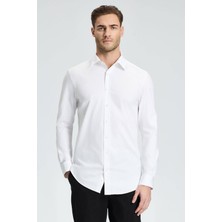 Hemington Slim Fit Gizli Düğme Beyaz Spor Gömlek