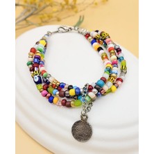 Karma Renkli Akrilik Boncuklu Etnik Bileklik