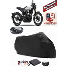 Brixton Crossfire 125 Branda Siyah Arka Çanta Uyumlu(Topcase) Motosiket Brandası Motor Örtüsü Çadır Su Geçirmez Motosiklet Kılıfı Motor Brandası,lastikli,taşıma Torbalı