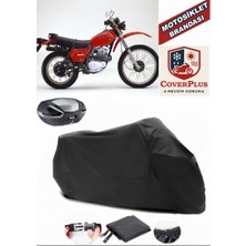 Honda Xl 185 S Branda Siyah Arka Çanta Uyumlu(Topcase) Motosiket Brandası Motor Örtüsü Çadır Su Geçirmez Motosiklet Kılıfı Motor Brandası,lastikli,taşıma Torbalı