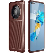 Huawei Mate 40 Pro Kılıf Karbon Desenli Esnek Yüksek Kaliteli Meteryalden Üretilmiş Silikon Kapak Ryc/negro