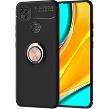Redmi 9c Kılıf Yüzüğü Stant ve Araç Tutucu Olabilen Şık Esnek Premium Silikon Kapak Ryc/ravel