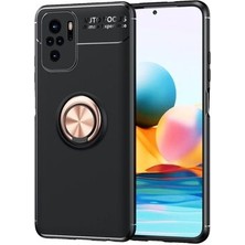 Redmi Note 10 Kılıf Yüzüğü Stant ve Araç Tutucu Olabilen Şık Esnek Premium Silikon Kapak Ryc/ravel