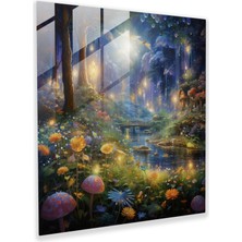 Popcas Parıldayan Peri Bahçesi Cam Tablosu - Sim Hayal Gücü Ev Dekorasyonu Peri Bahçesi