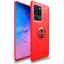 Samsung Galaxy S20 Ultra Kılıf Yüzüğü Stant ve Araç Tutucu Olabilen Şık Esnek Premium Silikon Kapak Ryc/ravel
