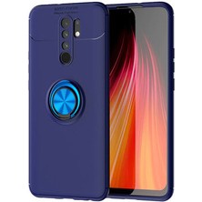 Redmi 9 Kılıf Yüzüğü Stant ve Araç Tutucu Olabilen Şık Esnek Premium Silikon Kapak Ryc/ravel