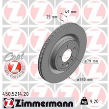 Zimmermann Zengezur Fren Diski Arka 19 Inc Range Rover Sport 2 L494 13 16 Range Rover 4 Vogue L405 12 Discovery 5 L462 16
