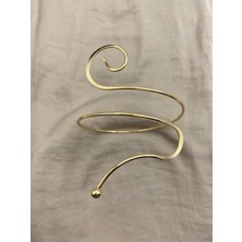 Hedef Bujiteri İnce Sarmal Model Gold Renk Ayarlanabilir Kol Pazu Bilekliği Unisex Kullanıma Uygun Zarif Tasarım