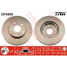 TRW Zengezur Ön Fren Aynasi Toyota Auris-corolla 1.4vvtİ-1.6vvtİ-1.4d-4d 07 273x26x5dlxhavali 0986479425