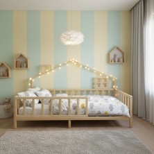 Kukka KFB621 Ahşap Çatılı Montessori Yer Yatağı – 90X200 Cm, Masif Ahşap, Iskandinav Tasarım