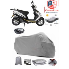 Rmg Moto Gusto Rapid 50 Branda Gri Arka Çanta Uyumlu(Topcase) Motosiket Brandası Motor Örtüsü Çadır Su Geçirmez Motosiklet Kılıfı Motor Brandası,lastikli,taşıma Torbalı