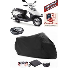 Altai Carrier 125 Branda Siyah Arka Çanta Uyumlu(Topcase) Motosiket Brandası Motor Örtüsü Çadır Su Geçirmez Motosiklet Kılıfı Motor Brandası,lastikli,taşıma Torbalı