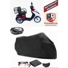 Arora Tdr 601 Sz Branda Siyah Arka Çanta Uyumlu(Topcase) Motosiket Brandası Motor Örtüsü Çadır Su Geçirmez Motosiklet Kılıfı Motor Brandası,lastikli,taşıma Torbalı