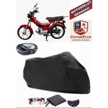 Bisan Spor 103 Branda Siyah Arka Çanta Uyumlu(Topcase) Motosiket Brandası Motor Örtüsü Çadır Su Geçirmez Motosiklet Kılıfı Motor Brandası,lastikli,taşıma Torbalı