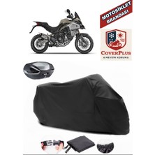 Ducati Multistrada 1200 Branda Siyah Arka Çanta Uyumlu(Topcase) Motosiket Brandası Motor Örtüsü Çadır Su Geçirmez Motosiklet Kılıfı Motor Brandası,lastikli,taşıma Torbalı