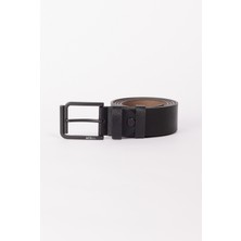 Altınyıldız Classics Erkek Siyah Casual Suni Deri Jean Kot Kemeri