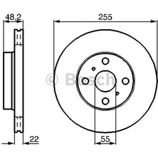 Fren Diski Ön [255 / 22-20 Mm], Hava Kanalli (Toyota Corolla Sedan 1.3 12V (75HP) (93-) Dpmah