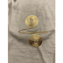 Hedef Bijuteri Ayarlanabilir Spiral Kıvrımlı Gold Renk Kol Pazu Bilekliği Kullanıcılar İçin Şıklık