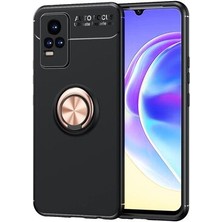 Royal Case Vivo V21E Kılıf Yüzüğü Stant ve Araç Tutucu Olabilen Şık Esnek Premium Silikon Kapak Ryc/ravel