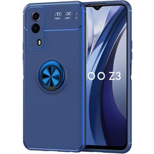 Vivo Y53S 4g Kılıf Yüzüğü Stant ve Araç Tutucu Olabilen Şık Esnek Premium Silikon Kapak Ryc/ravel