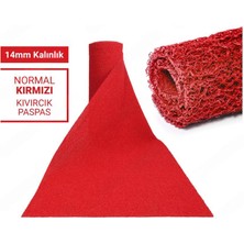 120X350CM Kırmızı Kıvırcık Paspas-Halı Kaymaz Yolluk Lidya 14MM
