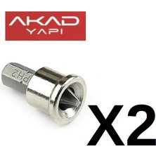 Tomax Şapkalı Bits Uç Ph2*25 2 Adet
