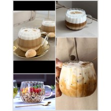 Mis Kitchen  - Kulplu Borosilikat Bardak 6 Adet Kahve Bardağı – Bitki Çayı Bardağı Sunum Bardağı Seti