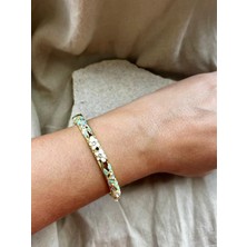 Altın-Pembe-Yeşil Renkli Mineli Kelepçe