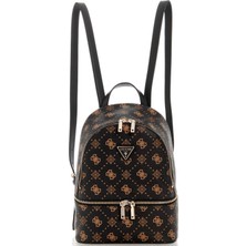 Kadın Monogram Desenli Sırt Çantası - Kahverengi