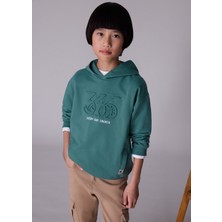 Mayoral Yeşil Erkek Çocuk Kapüşonlu Sweatshirt 7401