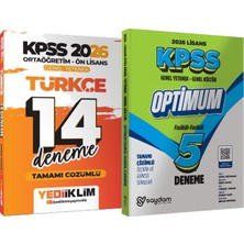 2026 Kpss Ortaöğretim Ön Lisans Genel Yetenek Türkçe Çözümlü 14 Deneme + Lisans Optimum 5 Deneme