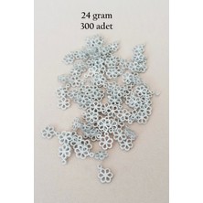 Oya Abiye Bileklik Kolye Pleksi Metalik Plastik Pul Gümüş Renk 24 Gram 300 Adet - BNC588