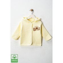 Unisex Bebek Little Bear Baskılı Pamuklu 6-9-12-18 Ay Kapitone Bebek Hırka
