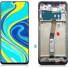 Xiaomi Uyumlu Redmi Note 9 Pro LCD Ekran Dokunmatik Mavi Çıtalı