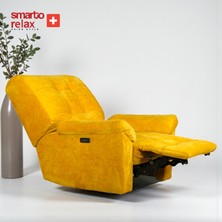 Smarto Relax TV Koltuğu PORTO Comfort Döner ve Sallanan Elektrikli Mekanızmalı Sırt Dayanağı Kontrol Panelli Ergonomik 8 farkli renk seçenek Dekoratif Baba Koltuğu
