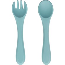 Sevibebe Bebek Çocuk Silikon Kaşık ve Çatal Seti Turkuaz ART-509-13