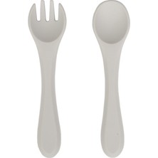 Sevibebe Bebek Çocuk Silikon Kaşık ve Çatal Seti Gri ART-509-13