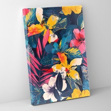 Popcas Canlı Renklerle Canlı Çiçek Desenli Andy Warhol Kanvas Tablo - Ev Dekorasyonu