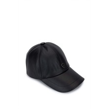 Tamer Tanca Erkek Hakiki Deri Siyah Şapka 524 1099 Sapka SK23/24 Sıyah Destroy