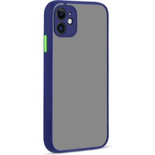iPhone 11 Kılıf Arkası Buğulu Kenarları Renkli Sert Premium Silikon Kapak Rcv/hux