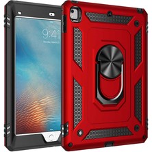 noktaks - Apple iPad 9.7 2017 (5.Nesil) - Tablet Kılıfı Koruyucu Çift Katman Vega Kapak - Kırmızı - T16148