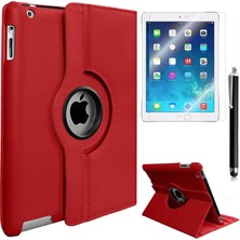 ekılıf - Apple iPad Mini 4 - Tablet Kılıfı 360 full Korumalı Yatay Dikey Dönebilen Standlı Kılıf - Kırmızı - T4903
