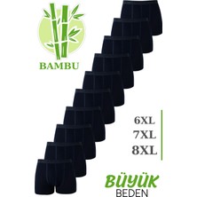 Erkek Bambu Büyük Beden Boxer Lacivert 10'lu Paket