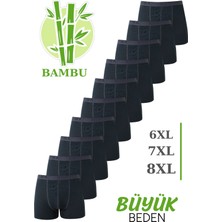 Erkek Bambu Büyük Beden Boxer Füme 10'lu Paket