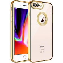iPhone 8 Plus Kılıf Kenarları Lazer Renkli ve Logo Detaylı Şık Esnek Premium Silikon Kapak Ryc/omega