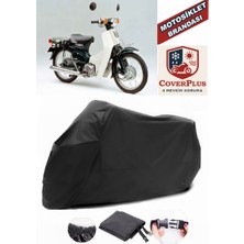 Honda C90 Super Cub Branda Siyah Motosiket Brandası Motor Örtüsü Çadır Su Geçirmez Motosiklet Kılıfı Motor Brandası,lastikli,taşıma Torbalı